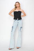 Load image into Gallery viewer, RISEN High Rise Cargo Flare Jeans