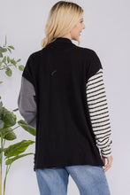 Load image into Gallery viewer, Striped Button Up Dropped Shoulder Shacket