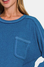 Load image into Gallery viewer, Contrast Stitching Brushed Ribbed Hacci Knit Top Plus Size