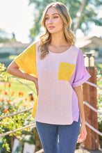 Load image into Gallery viewer, Color Block Short Sleeve Top