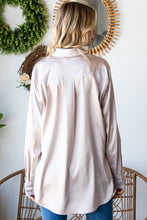 Load image into Gallery viewer, Ditsy Dot Button Down Collared Satin Shirt