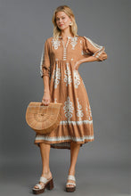 Load image into Gallery viewer, Printed Notched Midi Dress