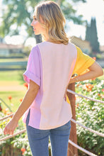 Load image into Gallery viewer, Color Block Short Sleeve Top