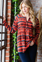 Load image into Gallery viewer, Geometric Button Detail Long Sleeve Babydoll Top