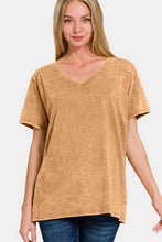 Load image into Gallery viewer, Washed Short Sleeve V-Neck T-Shirt