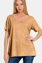 Load image into Gallery viewer, Washed Short Sleeve V-Neck T-Shirt