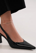 Load image into Gallery viewer, Faux Leather Point Toe Slingback Pumps