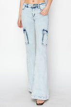 Load image into Gallery viewer, RISEN High Rise Cargo Flare Jeans