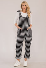 Load image into Gallery viewer, Striped Scoop Neck Overalls with Pockets