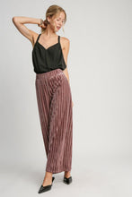Load image into Gallery viewer, Elastic Waist Striped Wide Leg Velvet Pants