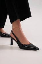 Load image into Gallery viewer, Faux Leather Point Toe Slingback Pumps