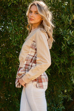 Load image into Gallery viewer, Double Layered Plaid Contrast Sweatshirt