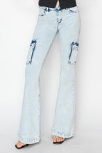 Load image into Gallery viewer, RISEN High Rise Cargo Flare Jeans