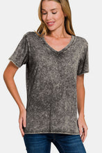 Load image into Gallery viewer, Washed Short Sleeve V-Neck T-Shirt