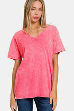Load image into Gallery viewer, Washed Short Sleeve V-Neck T-Shirt