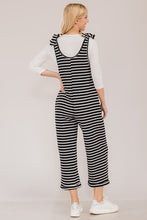 Load image into Gallery viewer, Striped Scoop Neck Overalls with Pockets