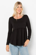 Load image into Gallery viewer, Texture Babydoll Round Neck Long Sleeve Knit Top