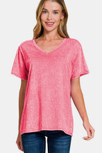 Load image into Gallery viewer, Washed Short Sleeve V-Neck T-Shirt