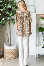 Load image into Gallery viewer, Animal Print Flutter Sleeve Blouse