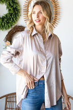 Load image into Gallery viewer, Ditsy Dot Button Down Collared Satin Shirt