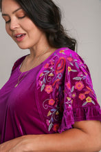 Load image into Gallery viewer, Velvet Embroidery Short Sleeve Blouse