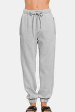 Load image into Gallery viewer, Acid Wash Fleece Drawstring Sweatpants with Pockets