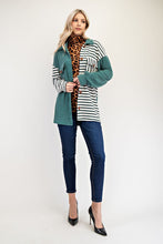 Load image into Gallery viewer, Striped Button Up Dropped Shoulder Shacket