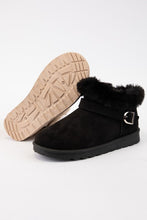 Load image into Gallery viewer, Faux-Fur Buckle Round Toe Booties