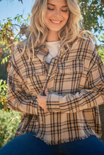 Load image into Gallery viewer, Button Up Raw Hem Plaid Shirt