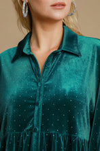 Load image into Gallery viewer, Polka Dot Collared Neck Button Up Shirt