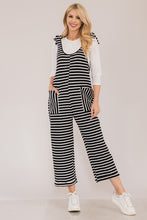 Load image into Gallery viewer, Striped Scoop Neck Overalls with Pockets