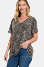 Load image into Gallery viewer, Washed Short Sleeve V-Neck T-Shirt