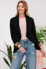 Load image into Gallery viewer, Rolled Leopard Cuff Open Front Blazer