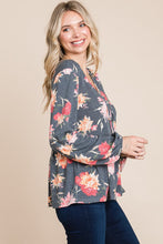 Load image into Gallery viewer, Babydoll Floral Long Sleeve Blouse