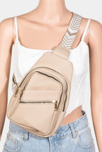 Load image into Gallery viewer, PU Leather Chevron Strap Crossbody Bag