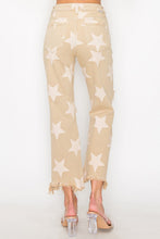 Load image into Gallery viewer, RISEN High Rise Star Printed Frayed Hem Jeans