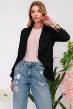 Load image into Gallery viewer, Rolled Leopard Cuff Open Front Blazer