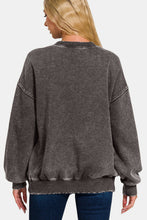 Load image into Gallery viewer, Acid Wash Fleece Long Sleeve Sweatshirt