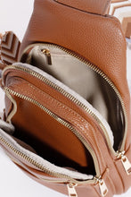 Load image into Gallery viewer, PU Leather Chevron Strap Crossbody Bag