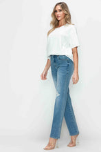 Load image into Gallery viewer, Distressed High Rise Straight Jeans