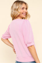 Load image into Gallery viewer, Wavy Rib Half Sleeve Knit Top