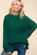 Load image into Gallery viewer, Mock Neck Side Slit Knit Top