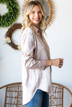Load image into Gallery viewer, Ditsy Dot Button Down Collared Satin Shirt