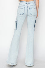 Load image into Gallery viewer, RISEN High Rise Cargo Flare Jeans