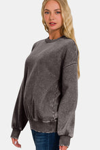 Load image into Gallery viewer, Acid Wash Fleece Long Sleeve Sweatshirt