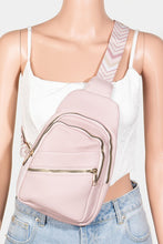 Load image into Gallery viewer, PU Leather Chevron Strap Crossbody Bag