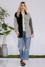 Load image into Gallery viewer, Striped Button Up Dropped Shoulder Shacket