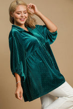 Load image into Gallery viewer, Polka Dot Collared Neck Button Up Shirt