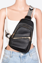 Load image into Gallery viewer, PU Leather Chevron Strap Crossbody Bag