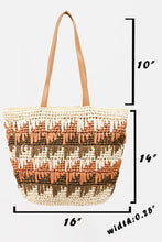 Load image into Gallery viewer, Straw Braided Striped Tote Bag